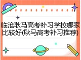 临沧耿马高考补习学校哪家比较好(耿马高考补习推荐)