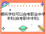 哪所学校可以自考职业中学本科(自考职中本科)