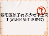 朝阳区孩子有多少考不上高中(朝阳区高中落榜数)