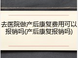 去医院做产后康复费用可以报销吗(产后康复报销吗)