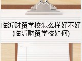 临沂财贸学校怎么样好不好(临沂财贸学校如何)