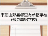 平顶山郏县哪里有单招学校(郏县单招学校)