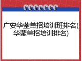 广安华蓥单招培训班排名(华蓥单招培训排名)