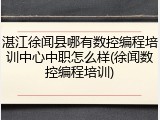 湛江徐闻县哪有数控编程培训中心中职怎么样(徐闻数控编程培训)