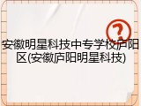 安徽明星科技中专学校庐阳区(安徽庐阳明星科技)