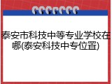 泰安市科技中等专业学校在哪(泰安科技中专位置)