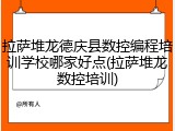 拉萨堆龙德庆县数控编程培训学校哪家好点(拉萨堆龙数控培训)
