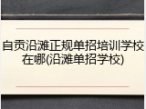 自贡沿滩正规单招培训学校在哪(沿滩单招学校)