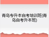 青岛专升本自考培训班(青岛自考升本班)