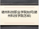 德州科技职业学院如何(德州科技学院怎样)