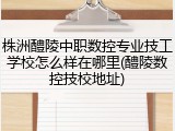 株洲醴陵中职数控专业技工学校怎么样在哪里(醴陵数控技校地址)