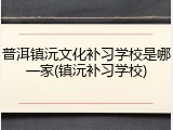 普洱镇沅文化补习学校是哪一家(镇沅补习学校)