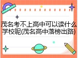 茂名考不上高中可以读什么学校呢(茂名高中落榜出路)