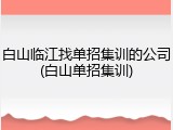 白山临江找单招集训的公司(白山单招集训)