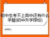 初中生考不上高中还有什么学籍(初中升学择校)