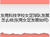 东莞科技学校女足球队发展怎么样(东莞女足发展如何)