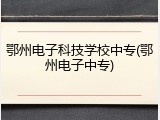 鄂州电子科技学校中专(鄂州电子中专)