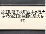 浙江财经职校职业中学是大专吗(浙江财经职校是大专吗)