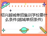 绍兴越城单招集训学校要什么条件(越城单招条件)