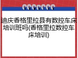 迪庆香格里拉县有数控车床培训班吗(香格里拉数控车床培训)
