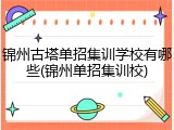 锦州古塔单招集训学校有哪些(锦州单招集训校)