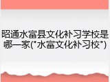 昭通水富县文化补习学校是哪一家("水富文化补习校")