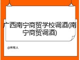 广西南宁商贸学校调酒(南宁商贸调酒)