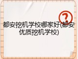 都安挖机学校哪家好(都安优质挖机学校)
