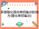 承德隆化县找单招集训的地方(隆化单招集训)