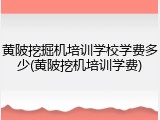 黄陂挖掘机培训学校学费多少(黄陂挖机培训学费)