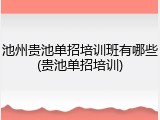 池州贵池单招培训班有哪些(贵池单招培训)