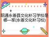 昭通永善县文化补习学校是哪一家(永善文化补习校)