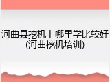 河曲县挖机上哪里学比较好(河曲挖机培训)