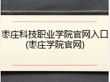 枣庄科技职业学院官网入口(枣庄学院官网)