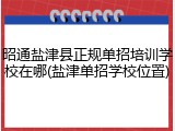 昭通盐津县正规单招培训学校在哪(盐津单招学校位置)