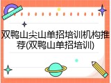 双鸭山尖山单招培训机构推荐(双鸭山单招培训)
