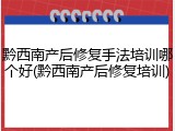 黔西南产后修复手法培训哪个好(黔西南产后修复培训)