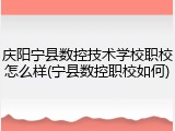 庆阳宁县数控技术学校职校怎么样(宁县数控职校如何)