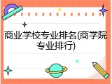 商业学校专业排名(商学院专业排行)