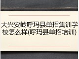大兴安岭呼玛县单招集训学校怎么样(呼玛县单招培训)