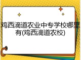 鸡西滴道农业中专学校哪里有(鸡西滴道农校)