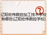辽阳宏伟数控加工技术学校有哪些(辽阳宏伟数控学校)