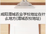 咸阳渭城农业学校地址在什么地方(渭城农校地址)