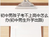 初中男孩子考不上高中怎么办(初中男生升学出路)