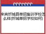 来宾忻城县单招集训学校怎么样(忻城单招学校如何)