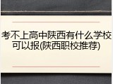 考不上高中陕西有什么学校可以报(陕西职校推荐)