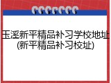 玉溪新平精品补习学校地址(新平精品补习校址)
