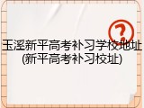 玉溪新平高考补习学校地址(新平高考补习校址)