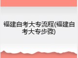 福建自考大专流程(福建自考大专步骤)