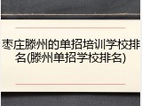 枣庄滕州的单招培训学校排名(滕州单招学校排名)